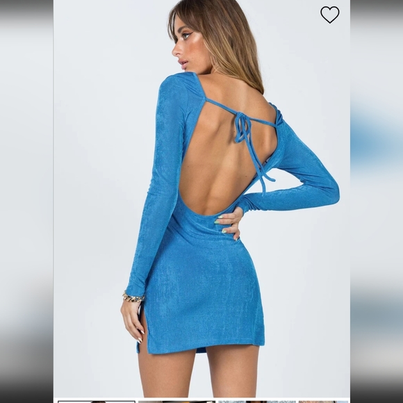 Lioness Blue Velvet Mini Dress - Picture 2 of 14